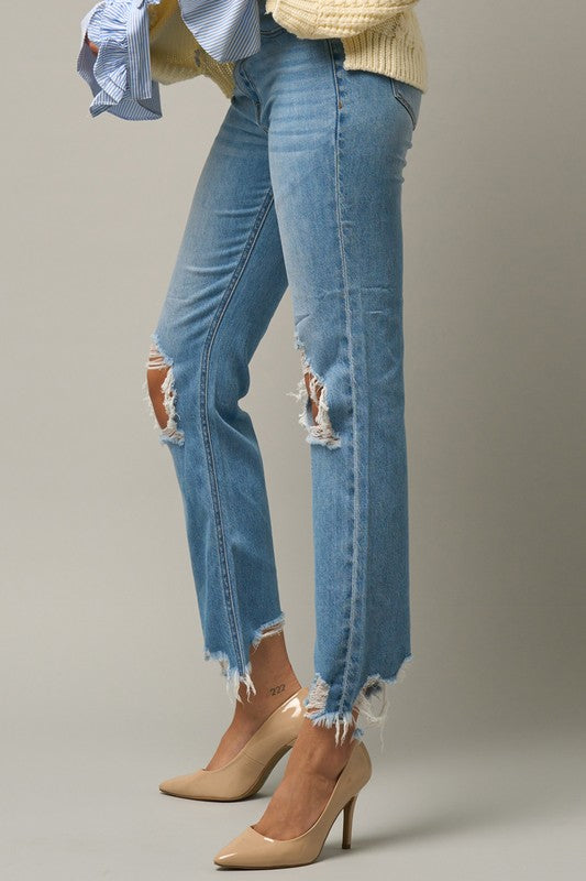 High-Rise Straight Crop Jeans