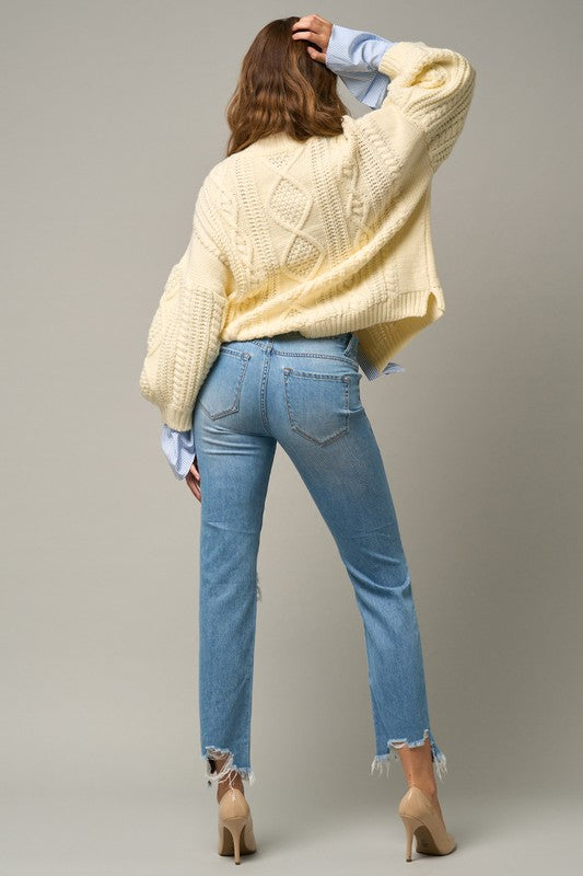 High-Rise Straight Crop Jeans