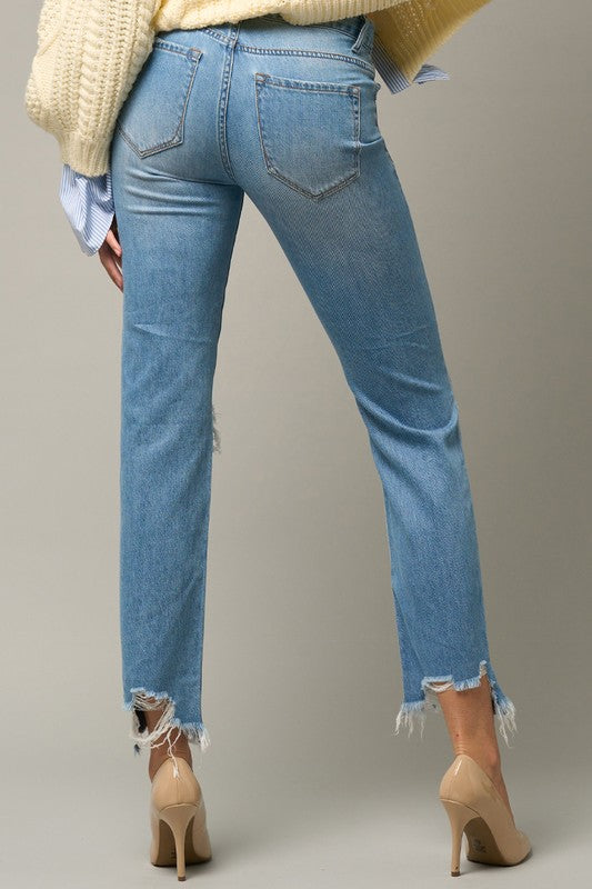 High-Rise Straight Crop Jeans