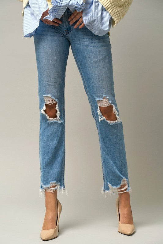 High-Rise Straight Crop Jeans