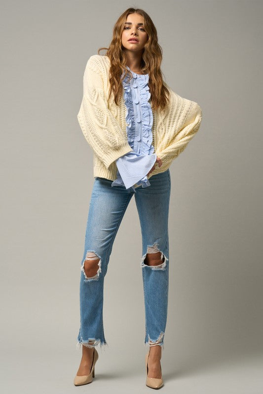 High-Rise Straight Crop Jeans