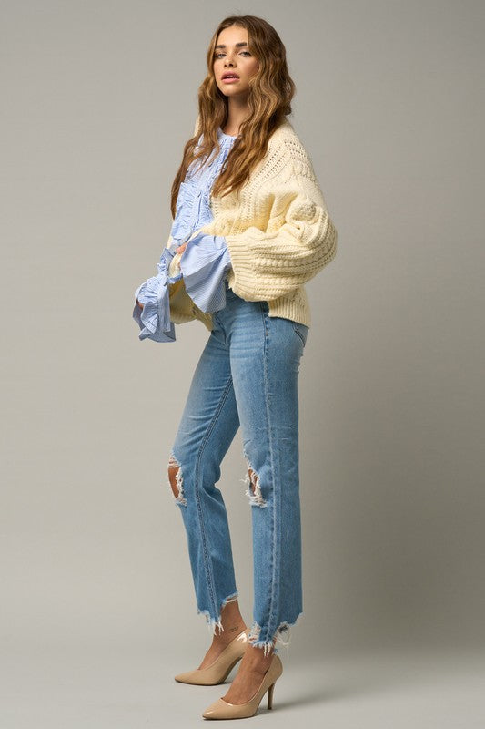 High-Rise Straight Crop Jeans