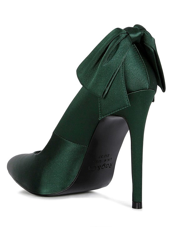 HORNET Satin Bow Detail Stiletto Pump Sandals