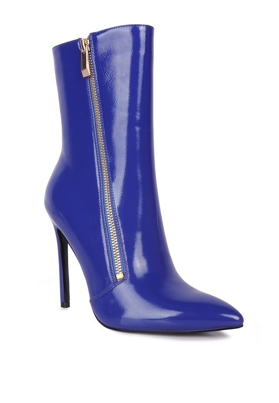 MANIA Patent PU High Heeled Ankle Boot