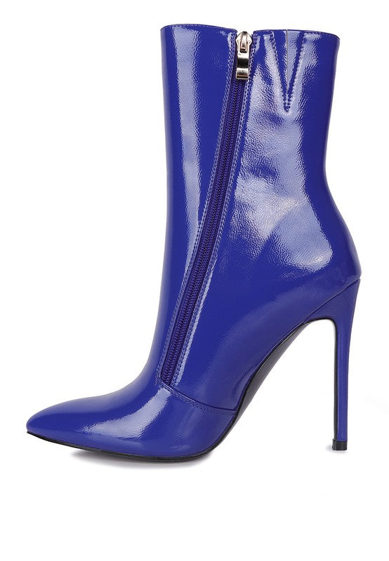 MANIA Patent PU High Heeled Ankle Boot