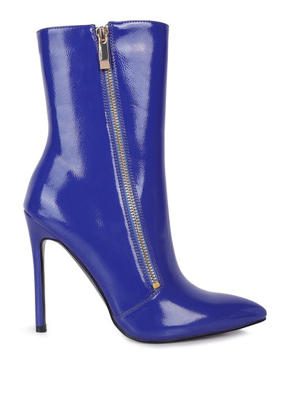 MANIA Patent PU High Heeled Ankle Boot