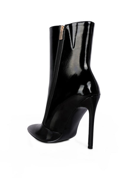 MANIA Patent PU High Heeled Ankle Boot