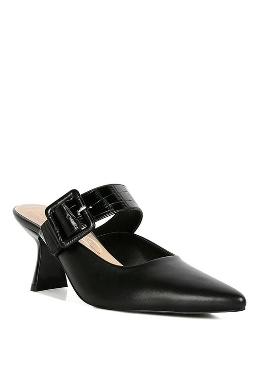 SHEIN STAR Slim Block Heel Mules