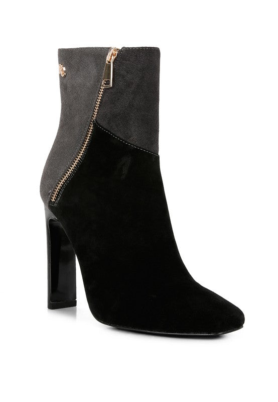 EZRA Patchwork Suede Ankle Boots