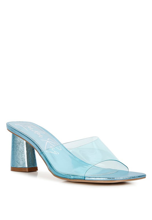 EUGNIE Clear Strap Block Heeled Sandal