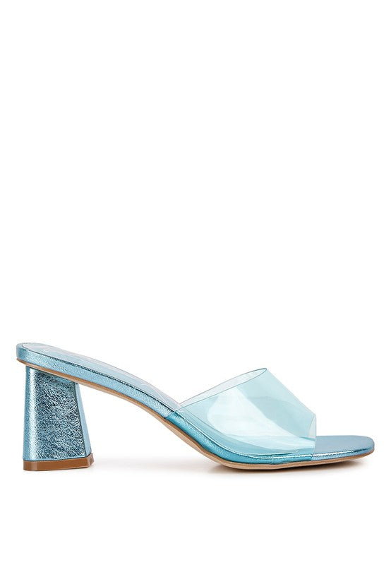 EUGNIE Clear Strap Block Heeled Sandal