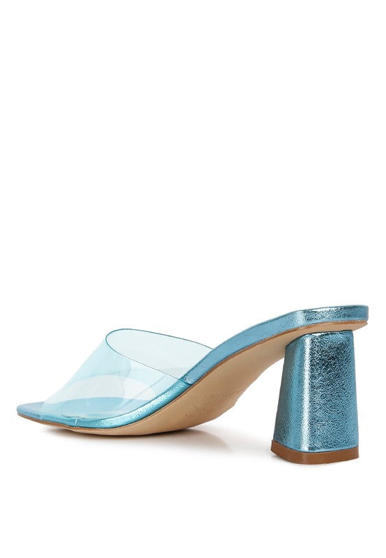 EUGNIE Clear Strap Block Heeled Sandal