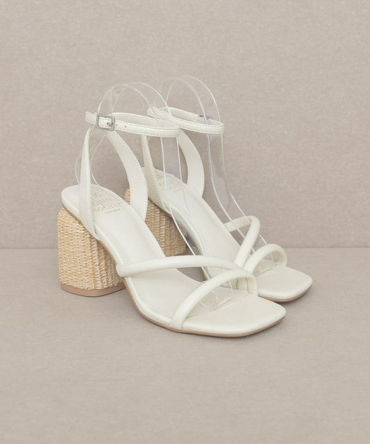 ALAIA Strappy Raffia Heel Sandal