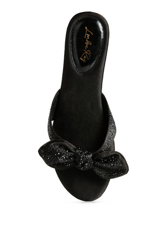 FLEURETTE Diamante Bow Sandals