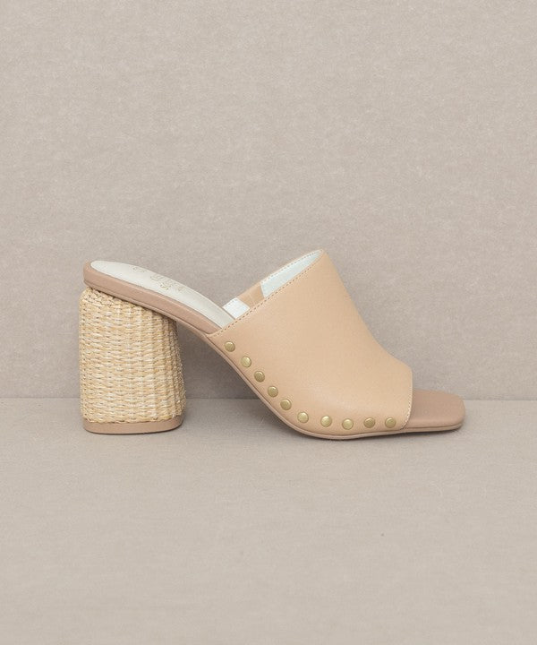 KKE Originals SERENA Studded Raffia Slide Heel