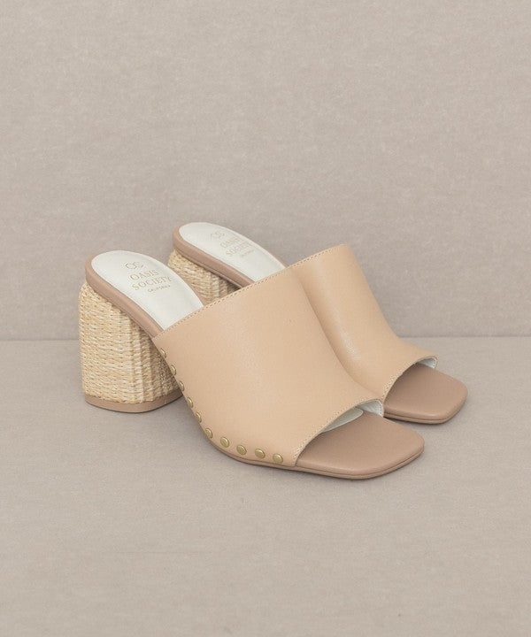 KKE Originals SERENA Studded Raffia Slide Heel