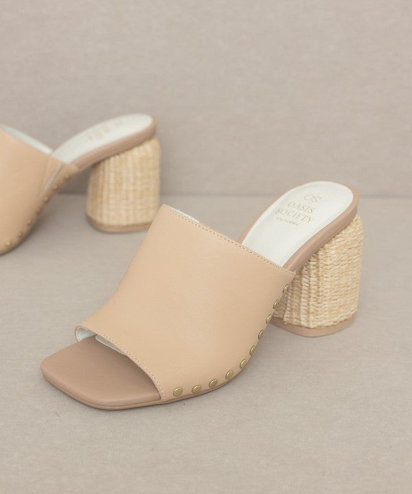 KKE Originals SERENA Studded Raffia Slide Heel