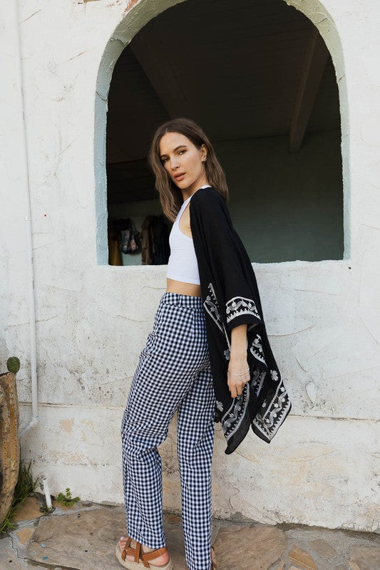 Floral Embroidered Kimono