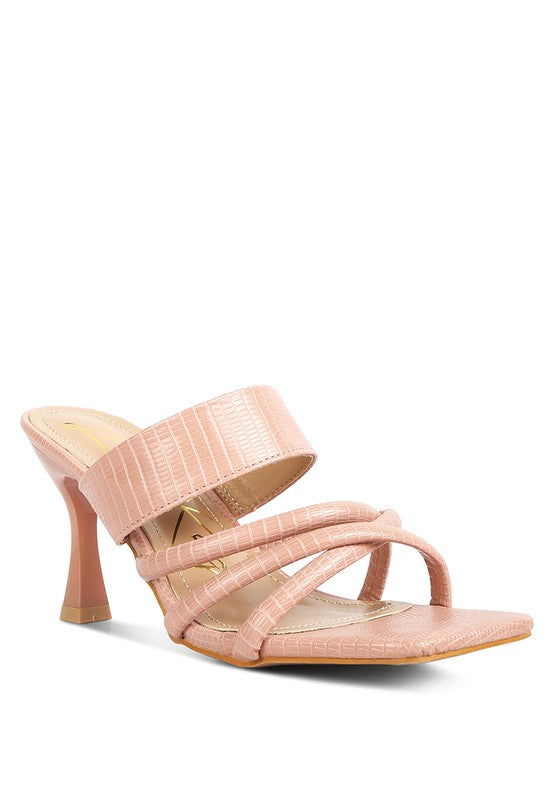 CHIRI Criss Cross Spool Heel Sandals