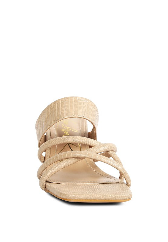 CHIRI Criss Cross Spool Heel Sandals