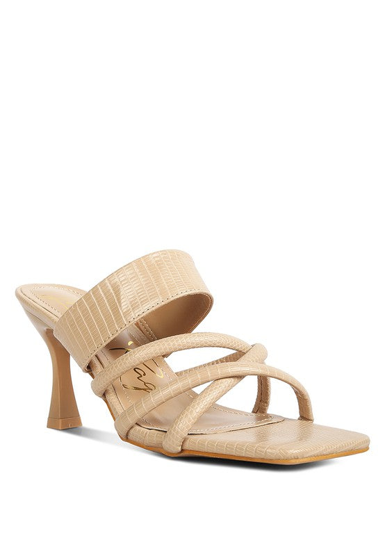 CHIRI Criss Cross Spool Heel Sandals