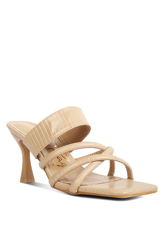 CHIRI Criss Cross Spool Heel Sandals