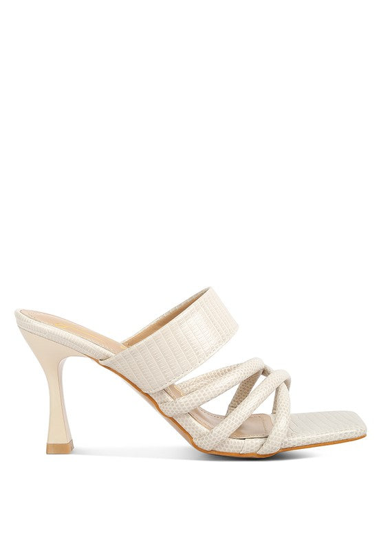 CHIRI Criss Cross Spool Heel Sandals