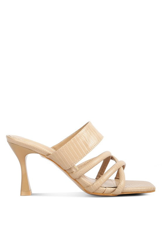 CHIRI Criss Cross Spool Heel Sandals