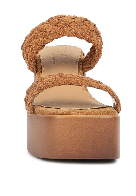 MISAKI Suede Braided Detail Chunky Sandal