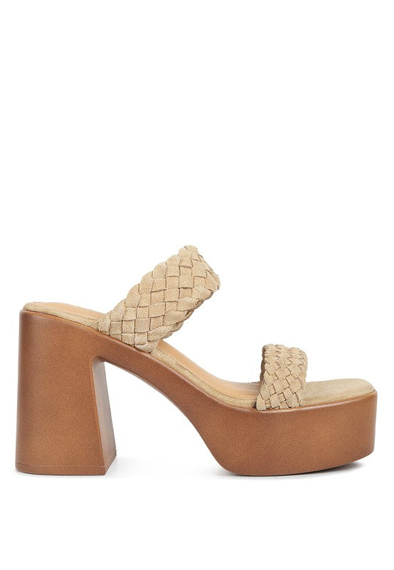 MISAKI Suede Braided Detail Chunky Sandal