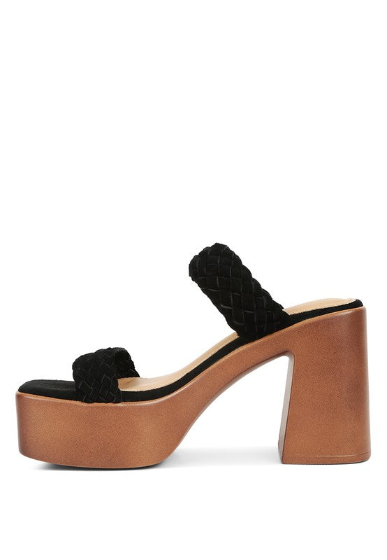 MISAKI Suede Braided Detail Chunky Sandal