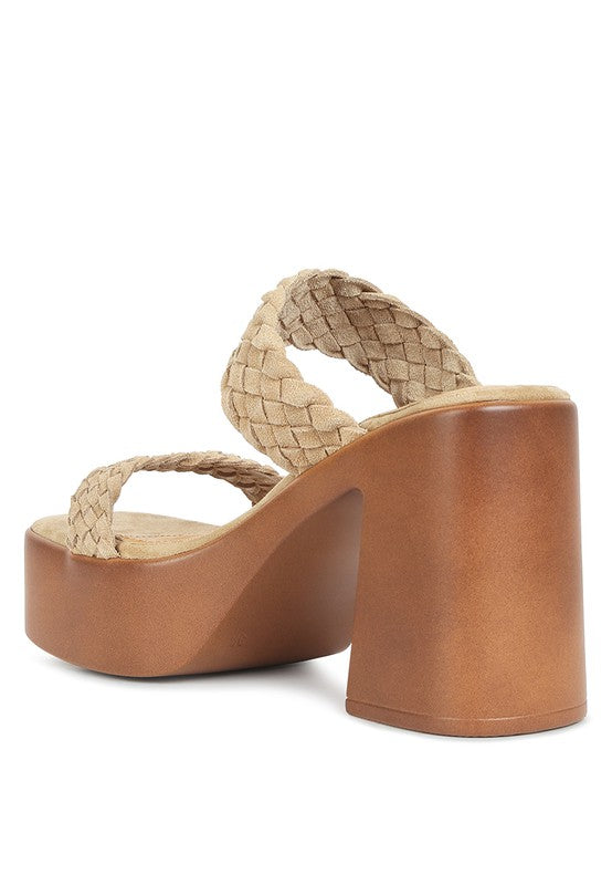 MISAKI Suede Braided Detail Chunky Sandal