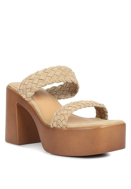 MISAKI Suede Braided Detail Chunky Sandal