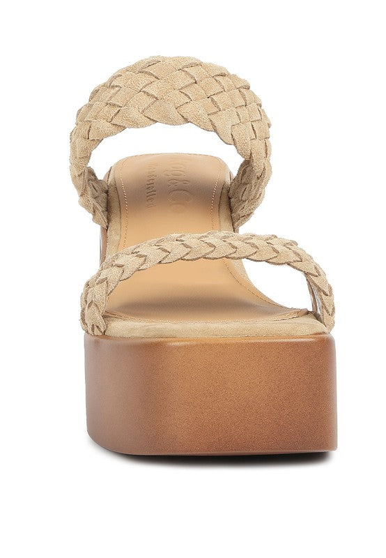 MISAKI Suede Braided Detail Chunky Sandal