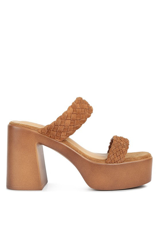 MISAKI Suede Braided Detail Chunky Sandal