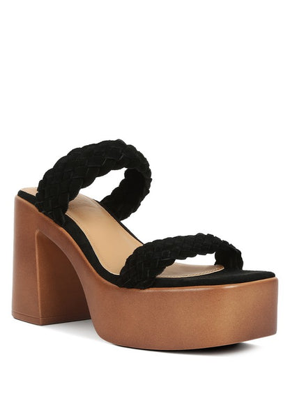 MISAKI Suede Braided Chunky Sandal