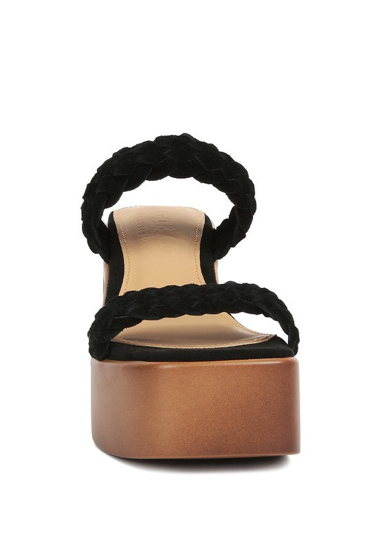 MISAKI Suede Braided Detail Chunky Sandal