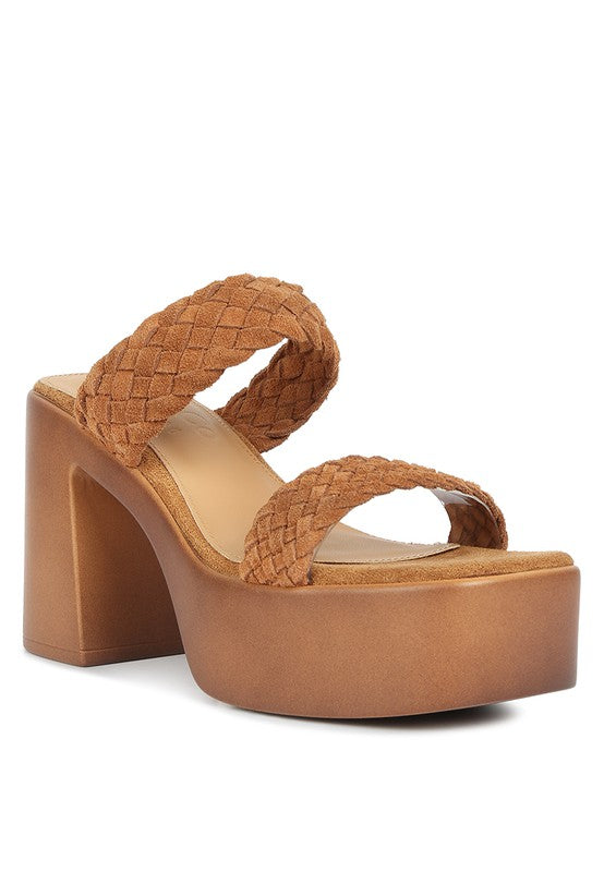 MISAKI Suede Braided Detail Chunky Sandal