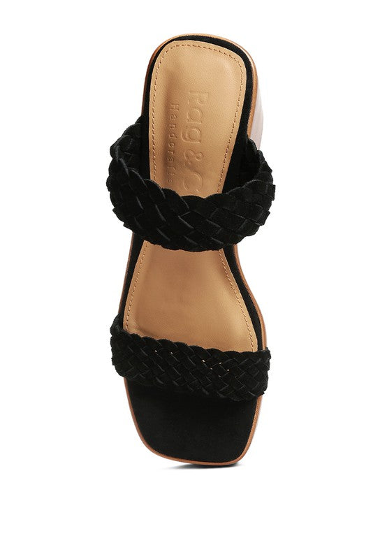 MISAKI Suede Braided Detail Chunky Sandal