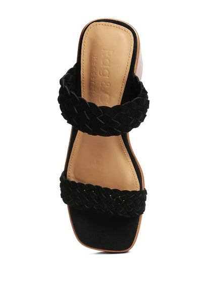 MISAKI Suede Braided Chunky Sandal