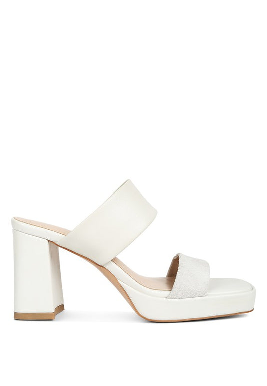 EDDLIA Genuine Suede and Leather Platform Sandals