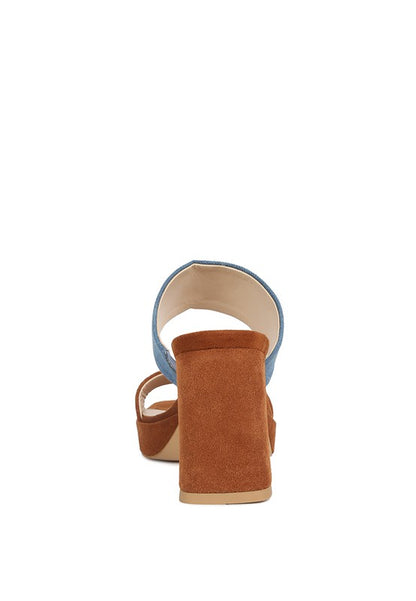 EDDLIA Genuine Suede and Leather Platform Sandals