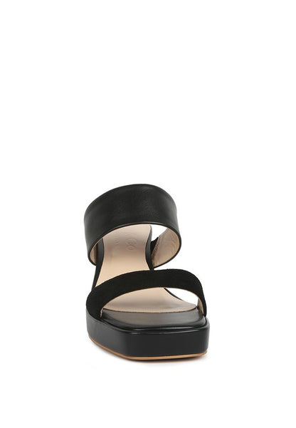 EDDLIA Genuine Suede and Leather Platform Sandals