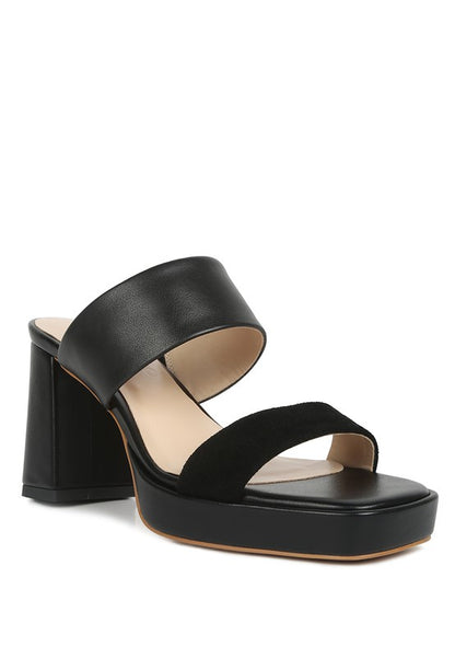 EDDLIA Genuine Suede and Leather Platform Sandals