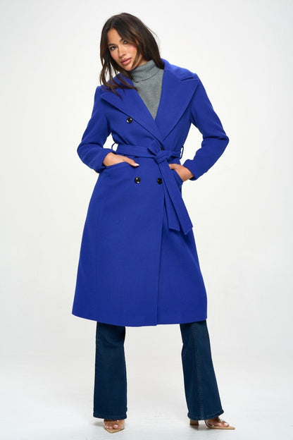 Coalition LA Double-Breasted Vegan Wool Coat