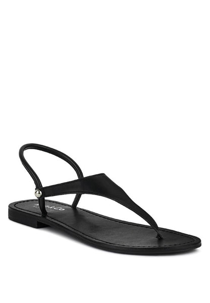 MADELINE Genuine Leather Flat Thong Sandals