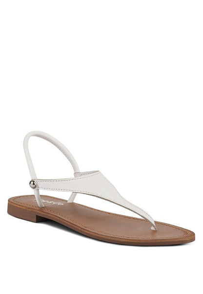 MADELINE Genuine Leather Flat Thong Sandals