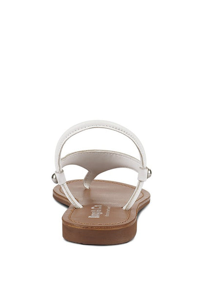 MADELINE Genuine Leather Flat Thong Sandals