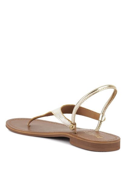 MADELINE Genuine Leather Flat Thong Sandals