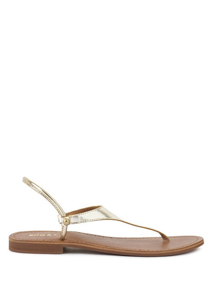 MADELINE Genuine Leather Flat Thong Sandals